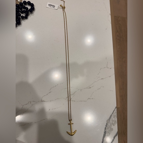 J. Crew Gold Anchor Pendant Necklace NWT - Picture 3 of 3